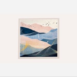 🆕 mountain landscape painting square scarf